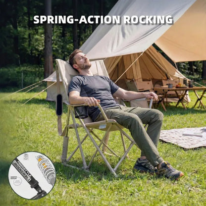 Instant Open Spring-Action Folding Rocking Chair for Outdoor