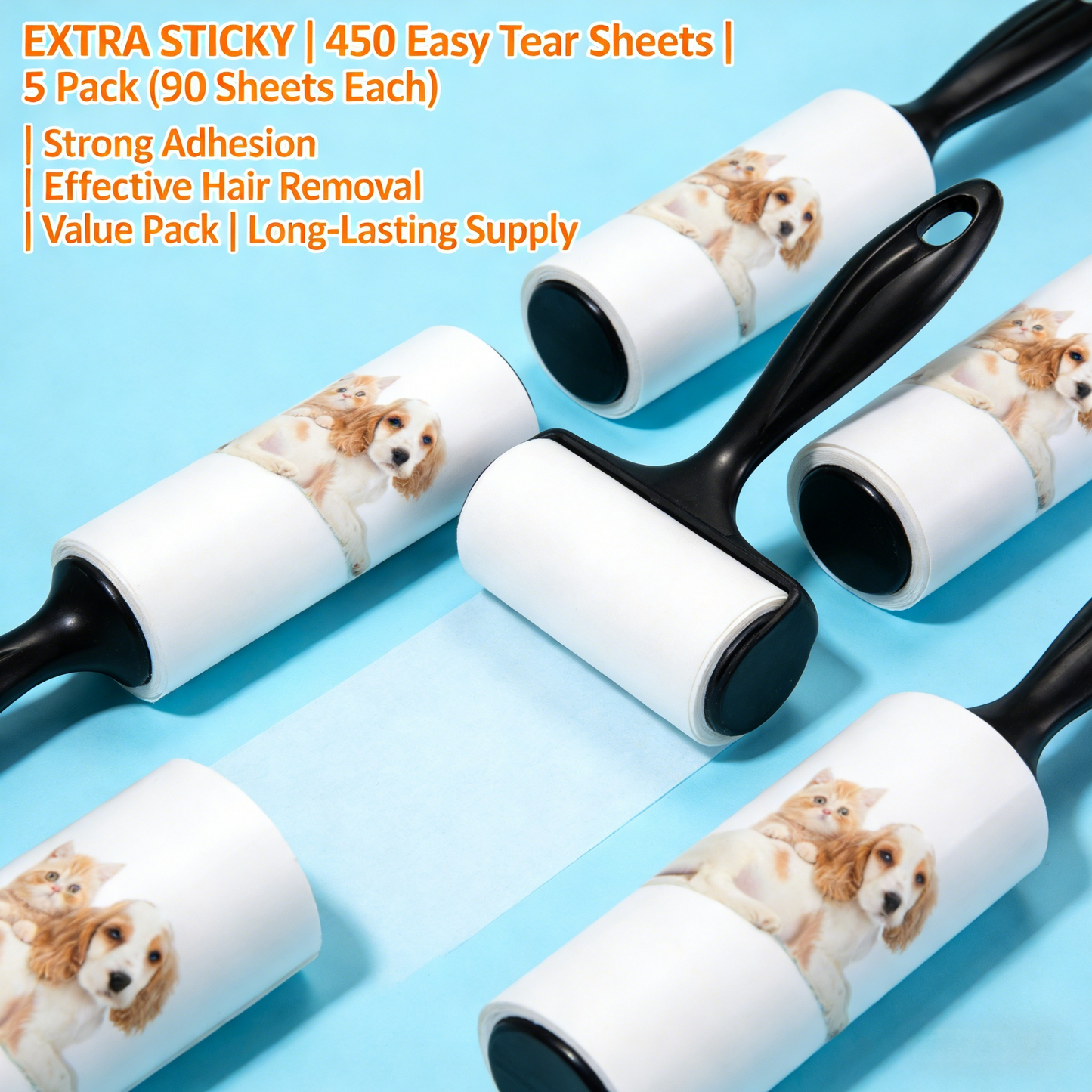 Lint Rollers for Pet Hair, Sticky, Remover for Couch, Clothes Furniture and Carpet
