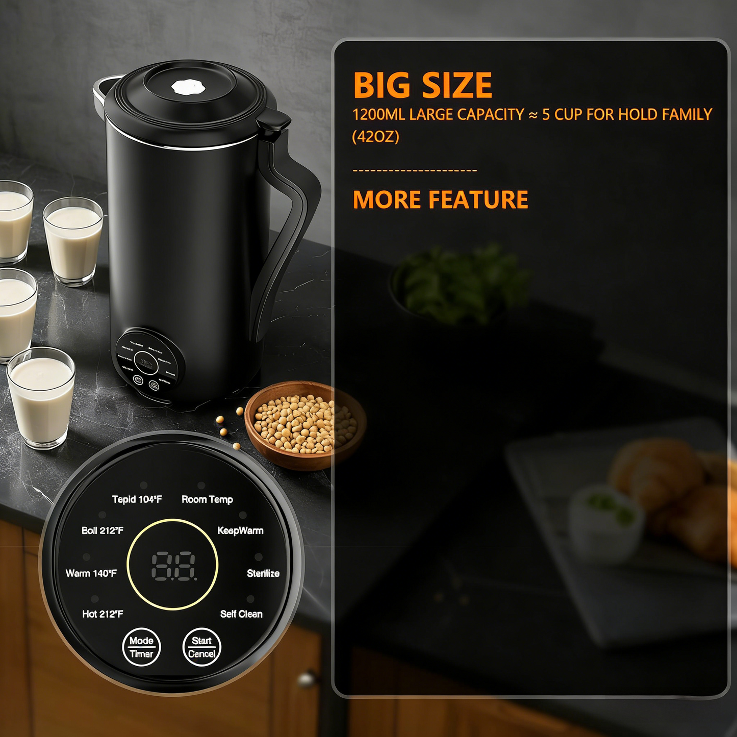 Nut Milk Maker Machine, Automatic Nut Milk Maker for Almond Homemade Milk