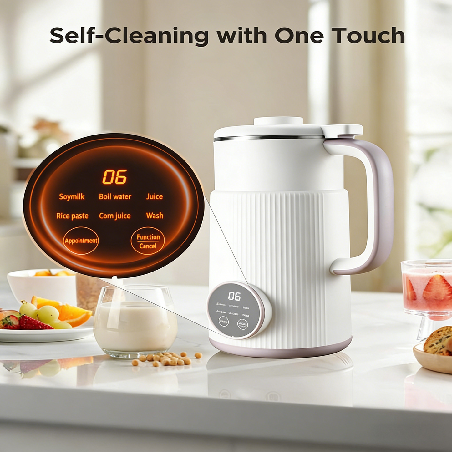 6-in-1 Soy Milk Maker Blender, Nut Milk Maker Machine 27OZ, Automatic Soybean Machine