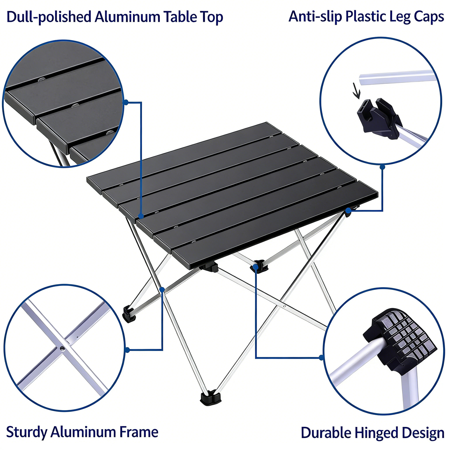Ultralight Portable Folding Camping Table with Carry Bag