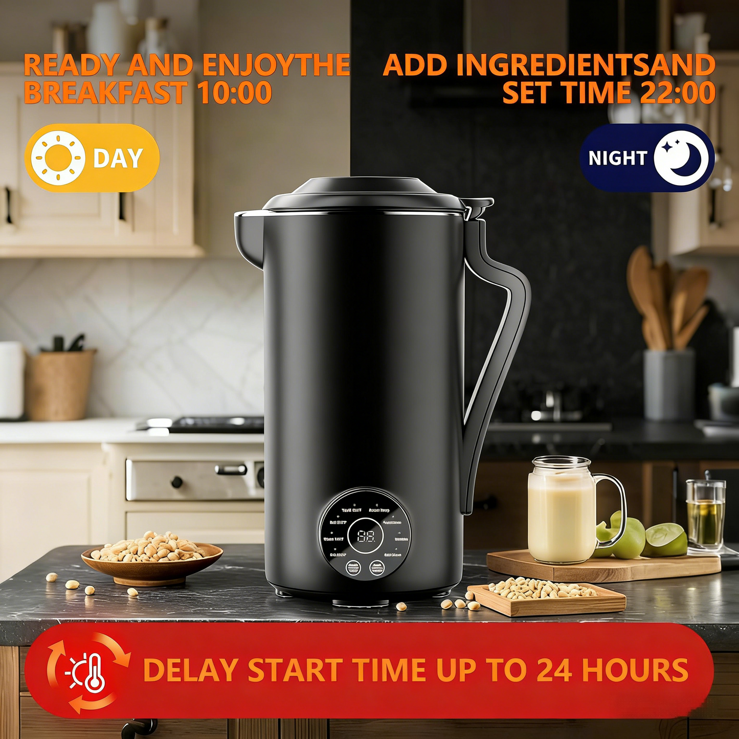 Nut Milk Maker Machine, Automatic Nut Milk Maker for Almond Homemade Milk