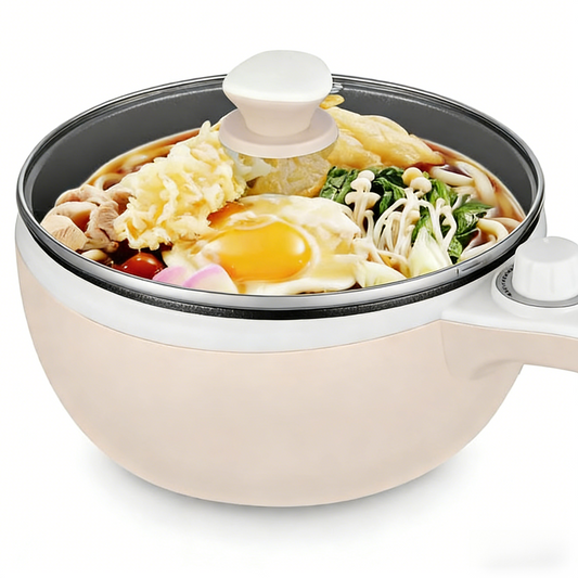 Hot Pot Electric Upgraded, Non-Stick Sauté Pan, Rapid Noodles Electric Pot, 1.5L Mini Portable Hot Pot for Steak